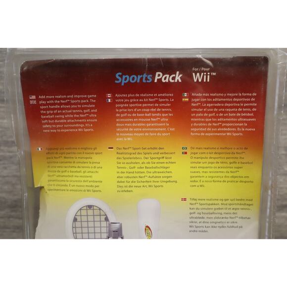 Wii Sports Pack NERF White Tennis Racket Golf Club Baseball Bat Accessories - Picture 12 of 14